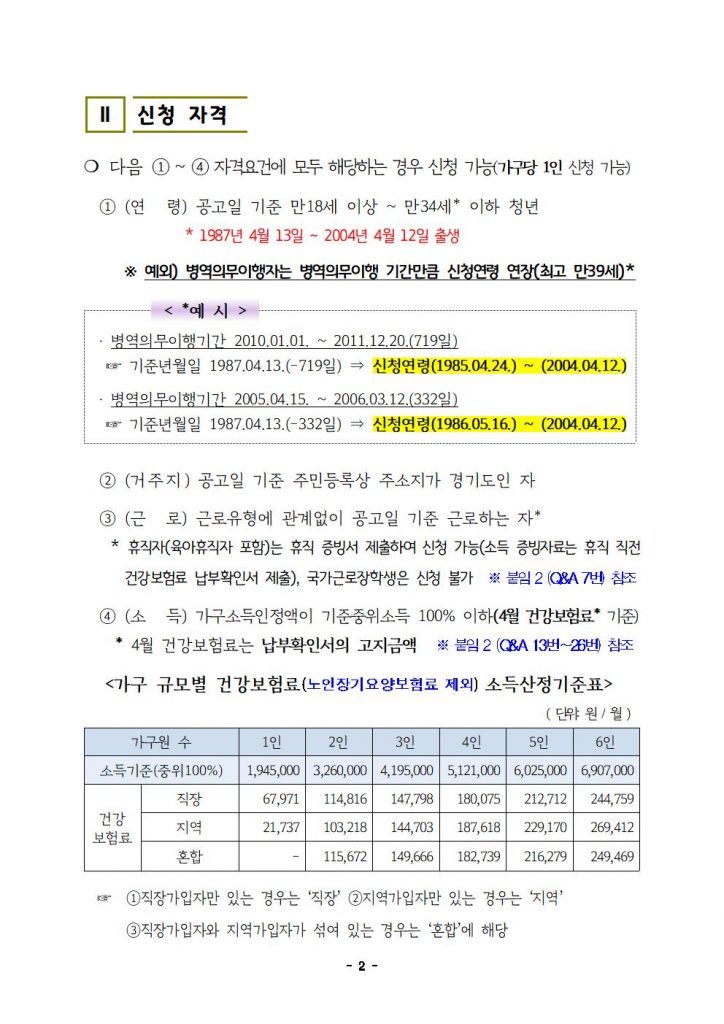 2022년 「경기도 청년 노동자 통장」 모집 공고문2